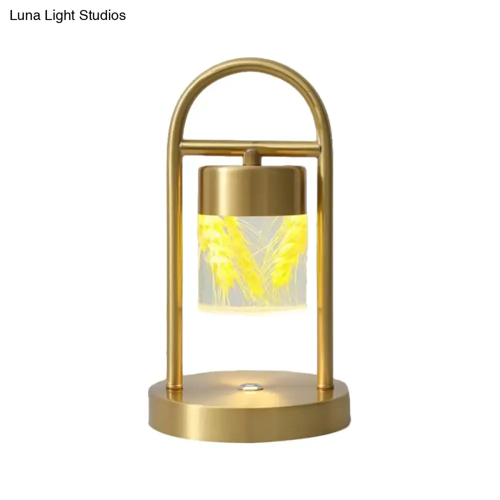 Nusakan - Simplicity Clear Glass LED Desk Light with U-Shaped Metal Frame - Gold