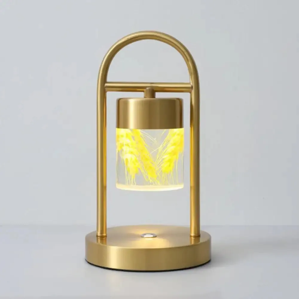 Nusakan - Simplicity Clear Glass LED Desk Light with U-Shaped Metal Frame - Gold