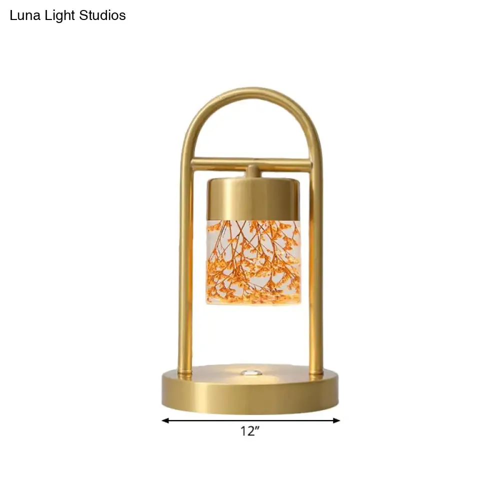 Nusakan - Simplicity Clear Glass LED Desk Light with U-Shaped Metal Frame - Gold