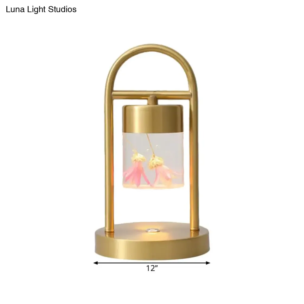 Nusakan - Simplicity Clear Glass LED Desk Light with U-Shaped Metal Frame - Gold