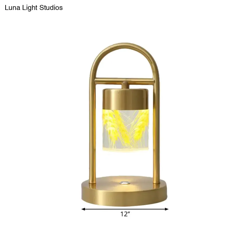Nusakan - Simplicity Clear Glass LED Desk Light with U-Shaped Metal Frame - Gold