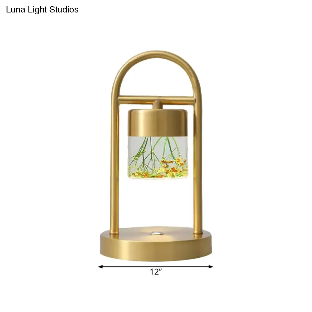 Nusakan - Simplicity Clear Glass LED Desk Light with U-Shaped Metal Frame - Gold