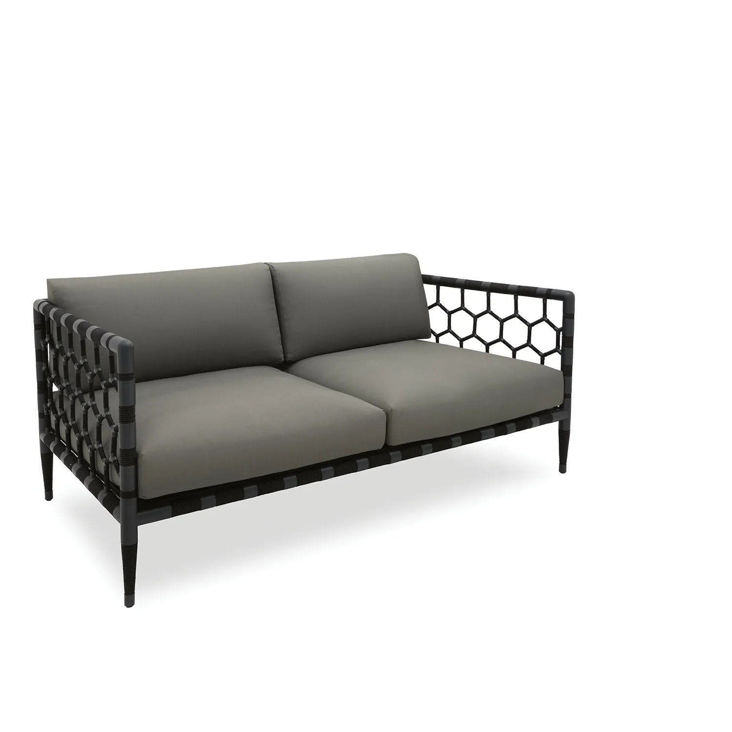 Olympia 2 Seat Sofa - Slate Fabric with Anthracite Powder Coated Frame