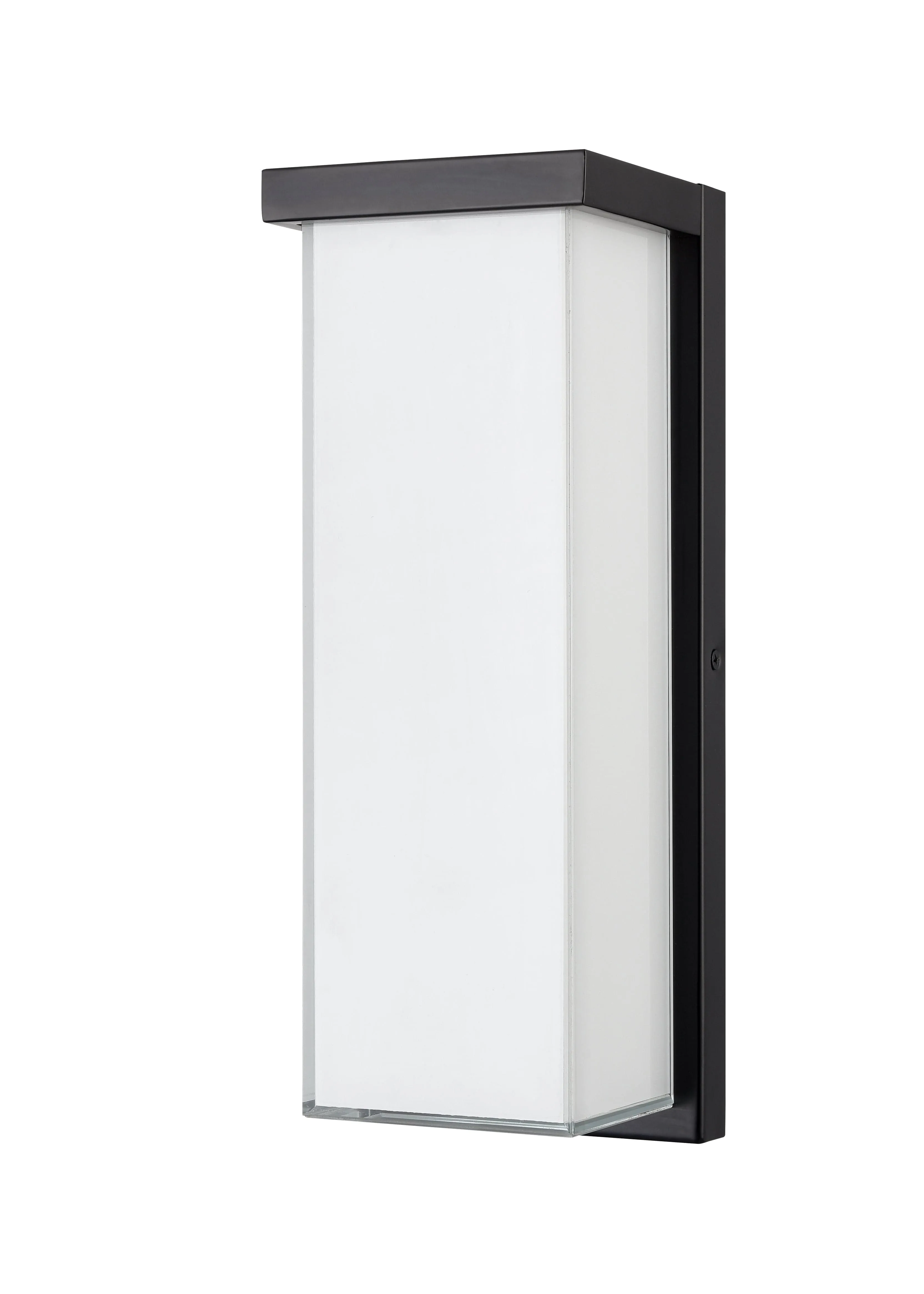 Outdoor Wall Lamp - Powder Coated Black - White Glass - 14w Integrated LED Module - 650 Lm - 4.92in. Extension