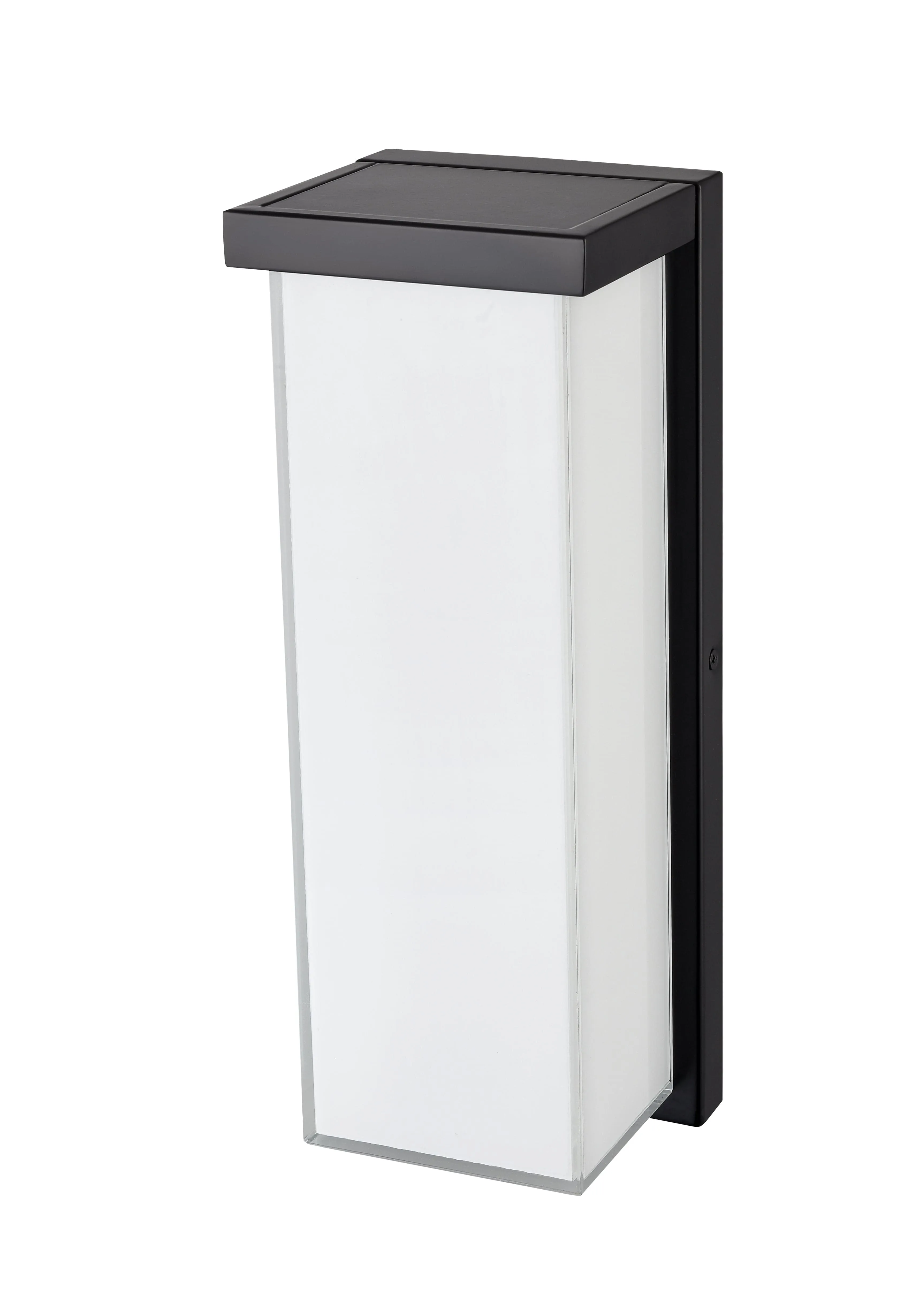 Outdoor Wall Lamp - Powder Coated Black - White Glass - 14w Integrated LED Module - 650 Lm - 4.92in. Extension