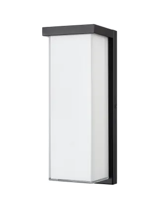 Outdoor Wall Lamp - Powder Coated Black - White Glass - 14w Integrated LED Module - 650 Lm - 4.92in. Extension