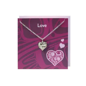 Pewter Charm Greeting Card - Hummingbird Heart by Gordie White