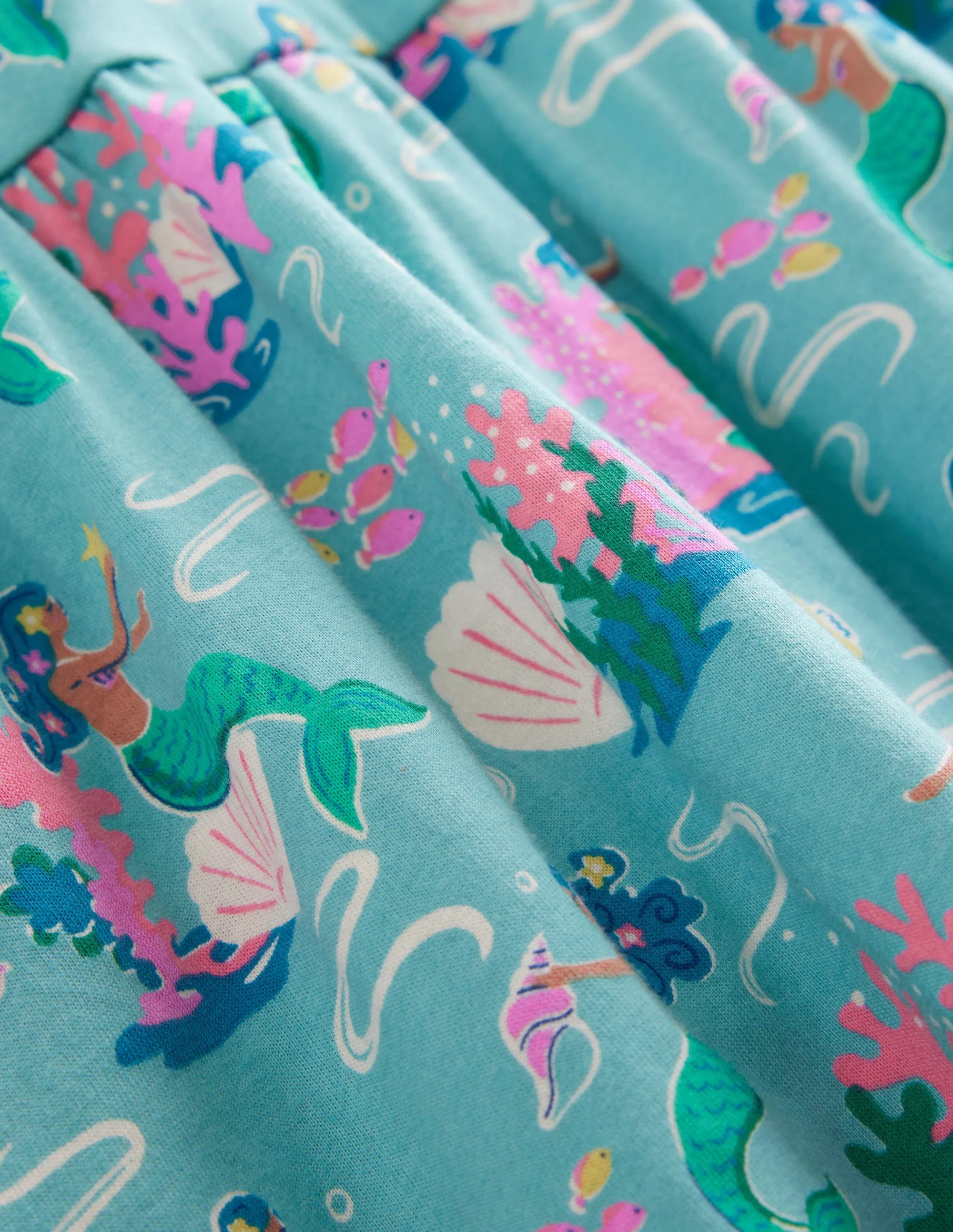 Puff Sleeve Dress-Aqua Sea Blue Mermaids