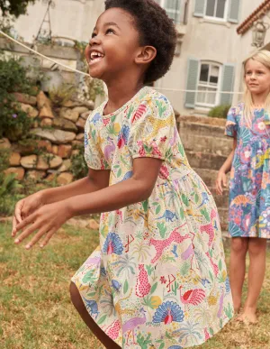 Puff Sleeve Dress-Multi Desert