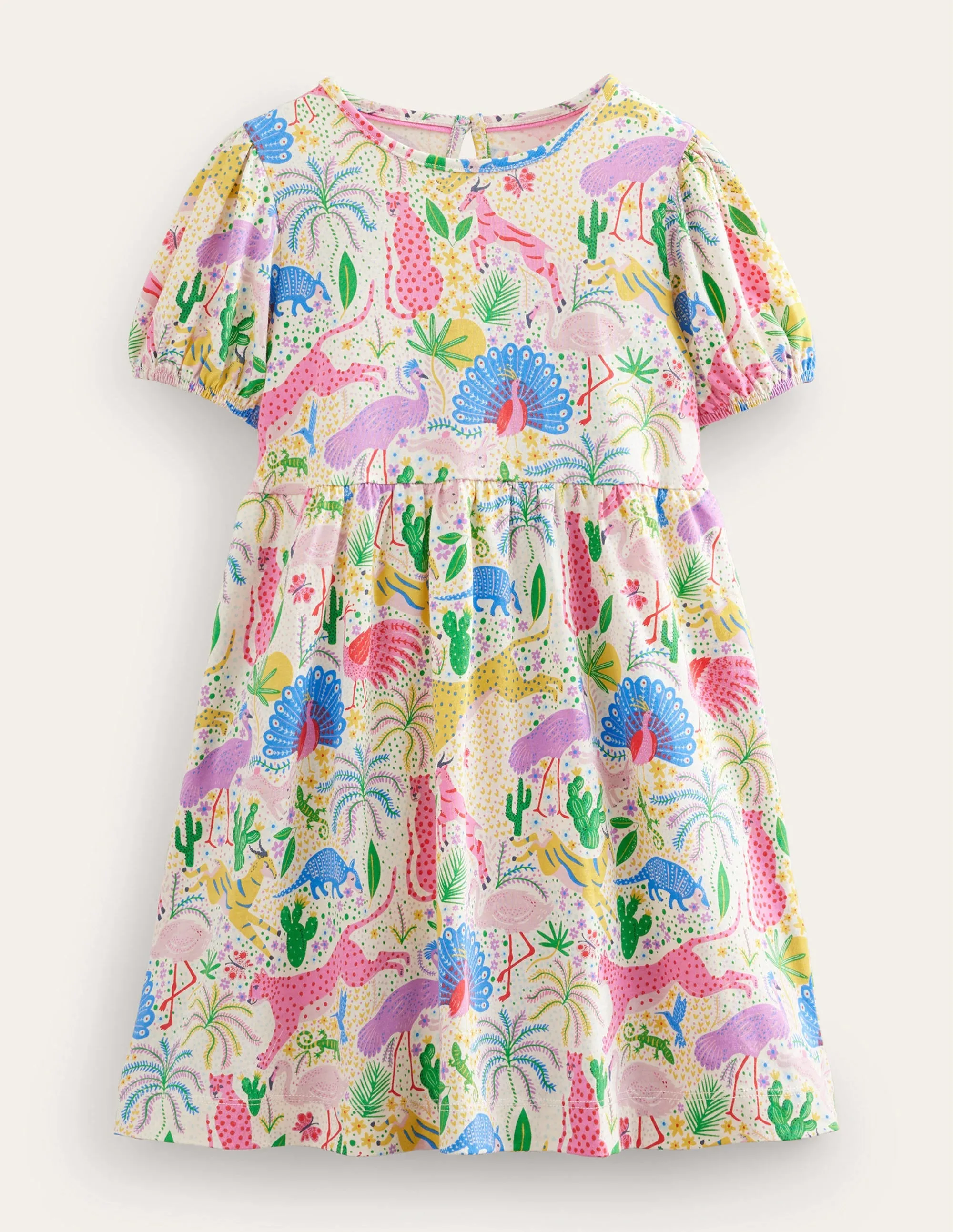 Puff Sleeve Dress-Multi Desert
