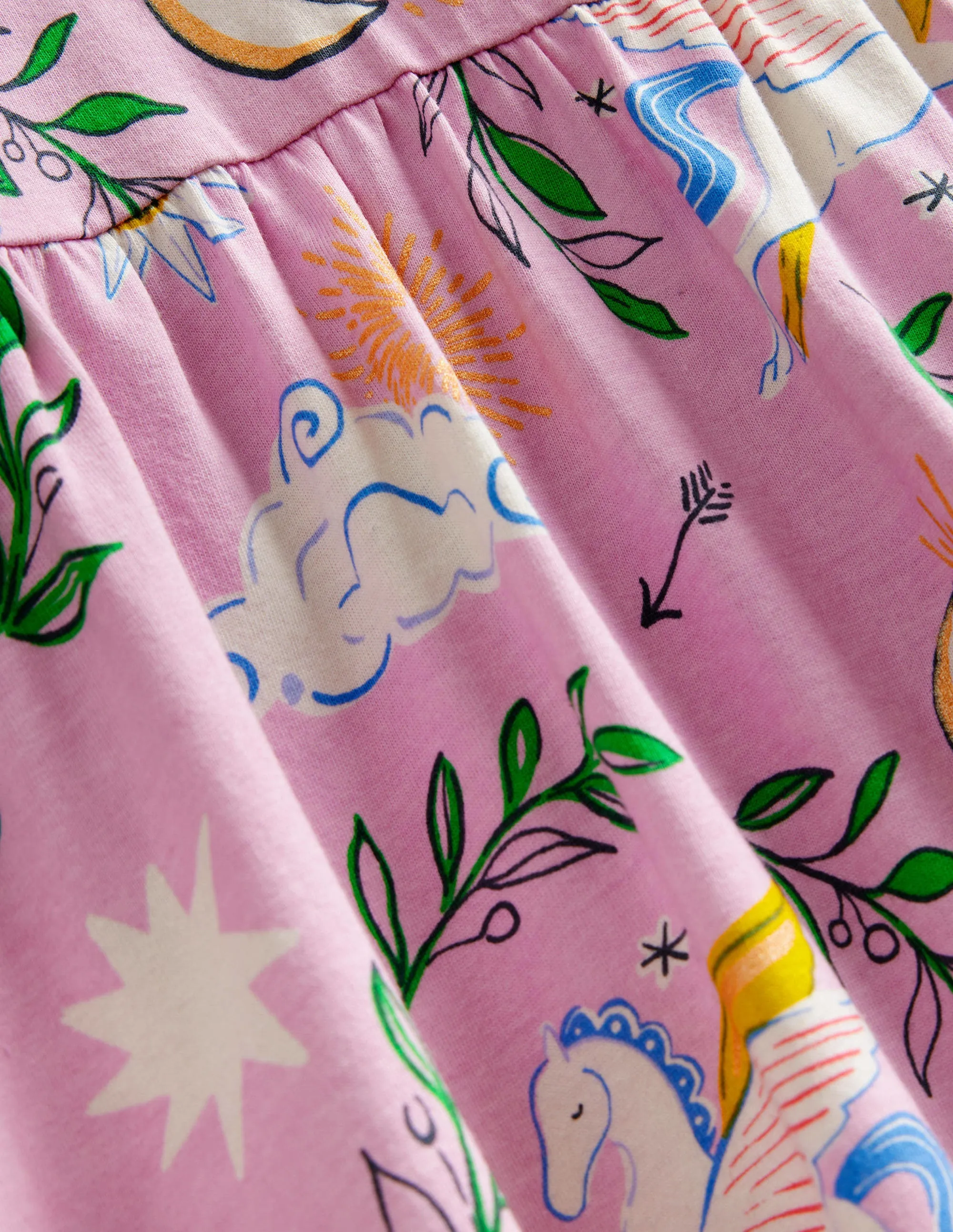Puff Sleeve Dress-Winsome Pink Greek Toile