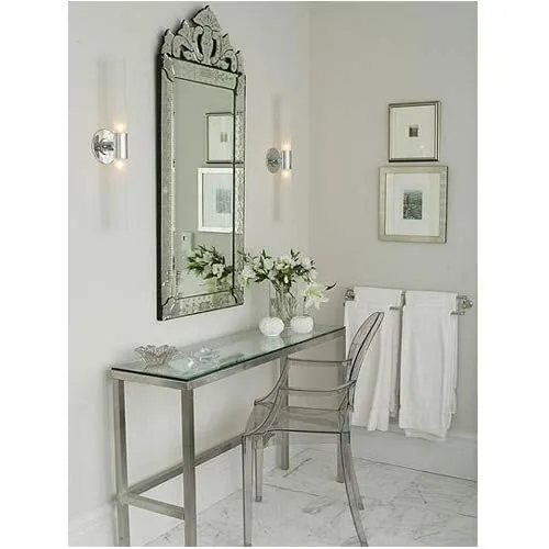 Quality Glass Venetian Decorative Wall Mirror, Handcrafted Glass, 22 x 36 Inches, Venetian Elegance Style, Beautify Living Room or Bedroom,Enterway (Model V12)