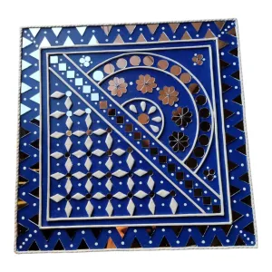 Radheya Crafts Mud & Mirror Work Lippan Art Wall Decor Frame for Living room | Wall Hanging Home Decoration Frame (Art 5)