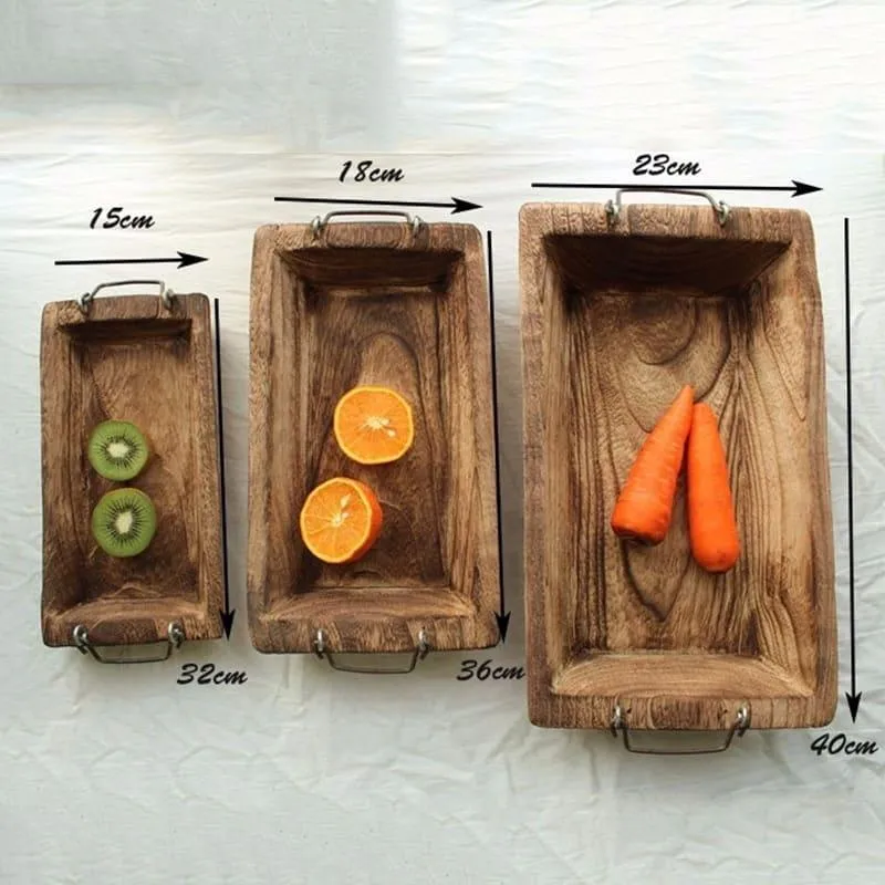 Rectangle Solid Wooden Trays