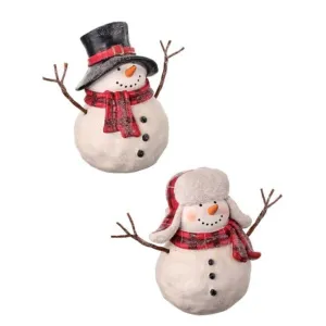 Regency International 6" Resin Snowman with Twig Arms, Set of 2 Assortment