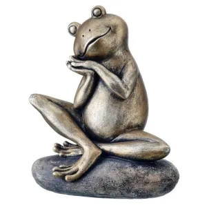 Regency International Resin Dreaming Frog on Stone 7"