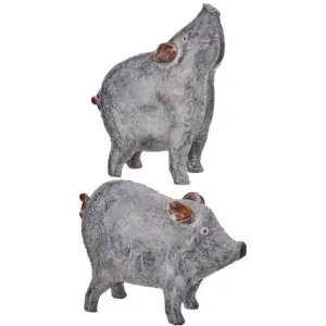 Regency International Resin Vintage Pig 9", Set of 2, Assortment