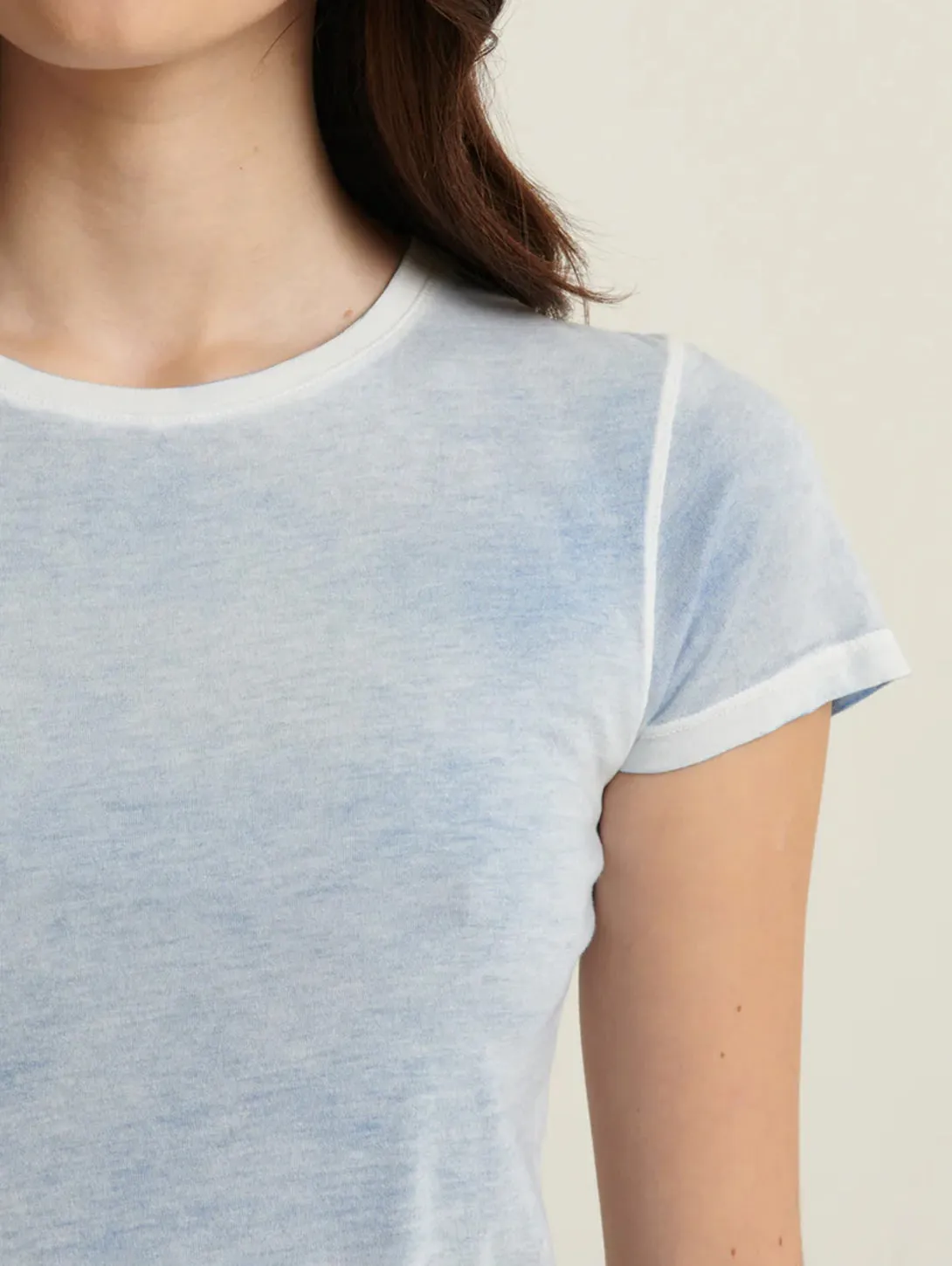 Reverse Spray Pima Tee - Island Blue