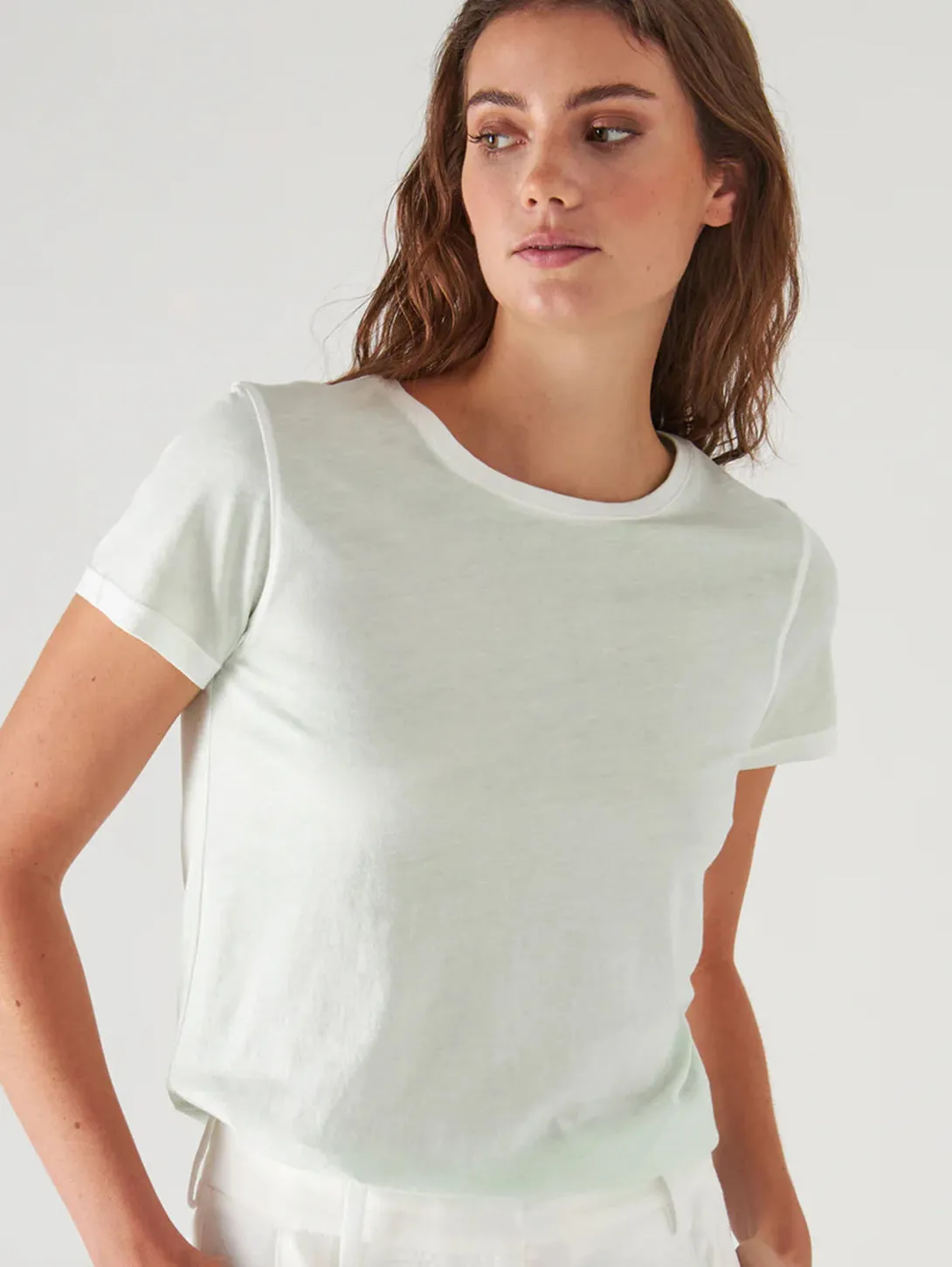 Reverse Spray Pima Tee - Sage