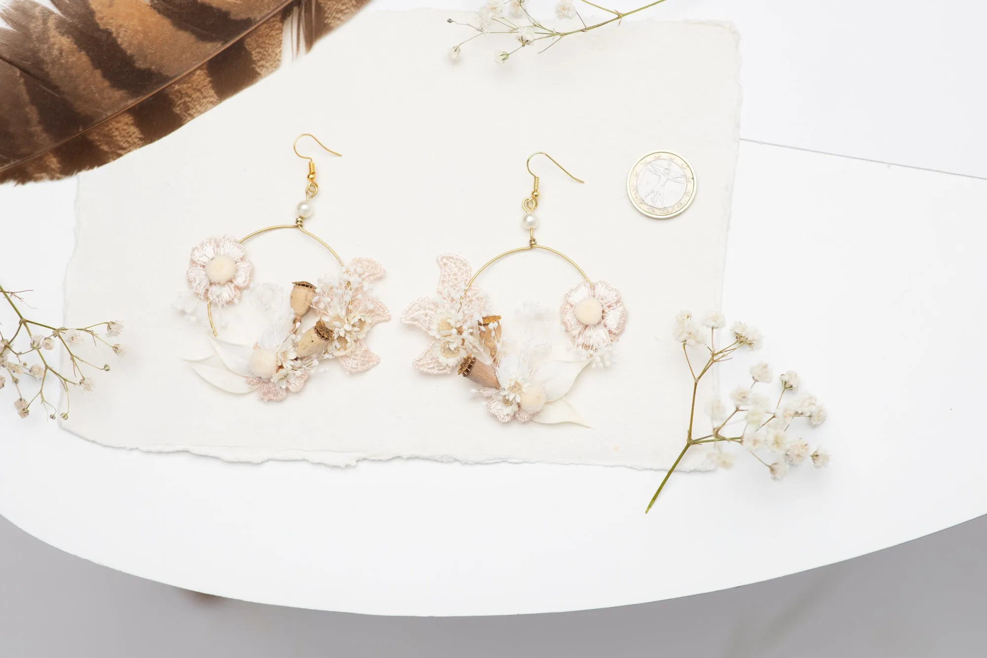 Romantic circle dangle earrings