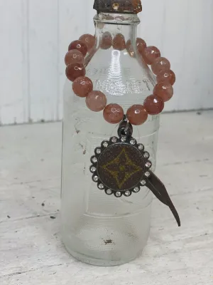 Rose Single Beaded Upcycled Bracelet