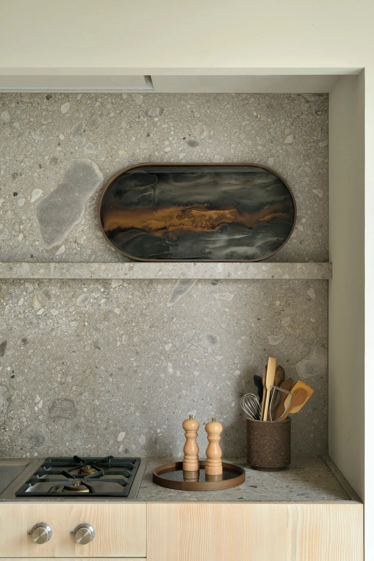 Round Bronze Glass Valet Tray