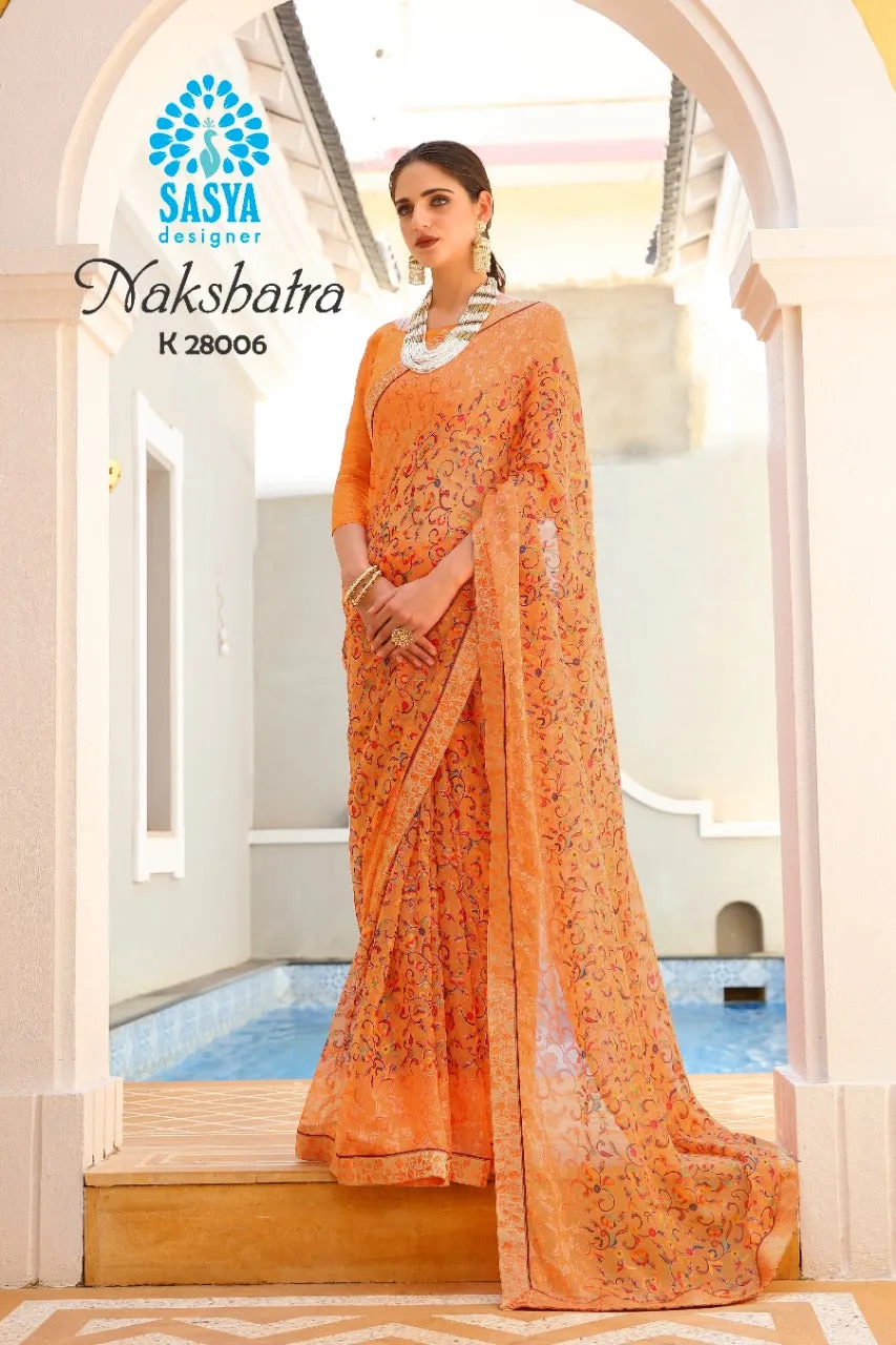 Sasya Designer Nakshtra Velvet Brasso Fancy Designer Saree