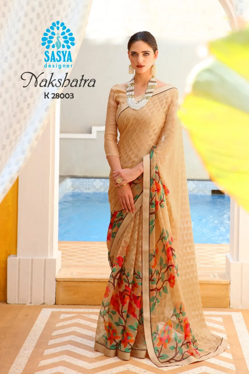 Sasya Designer Nakshtra Velvet Brasso Fancy Designer Saree