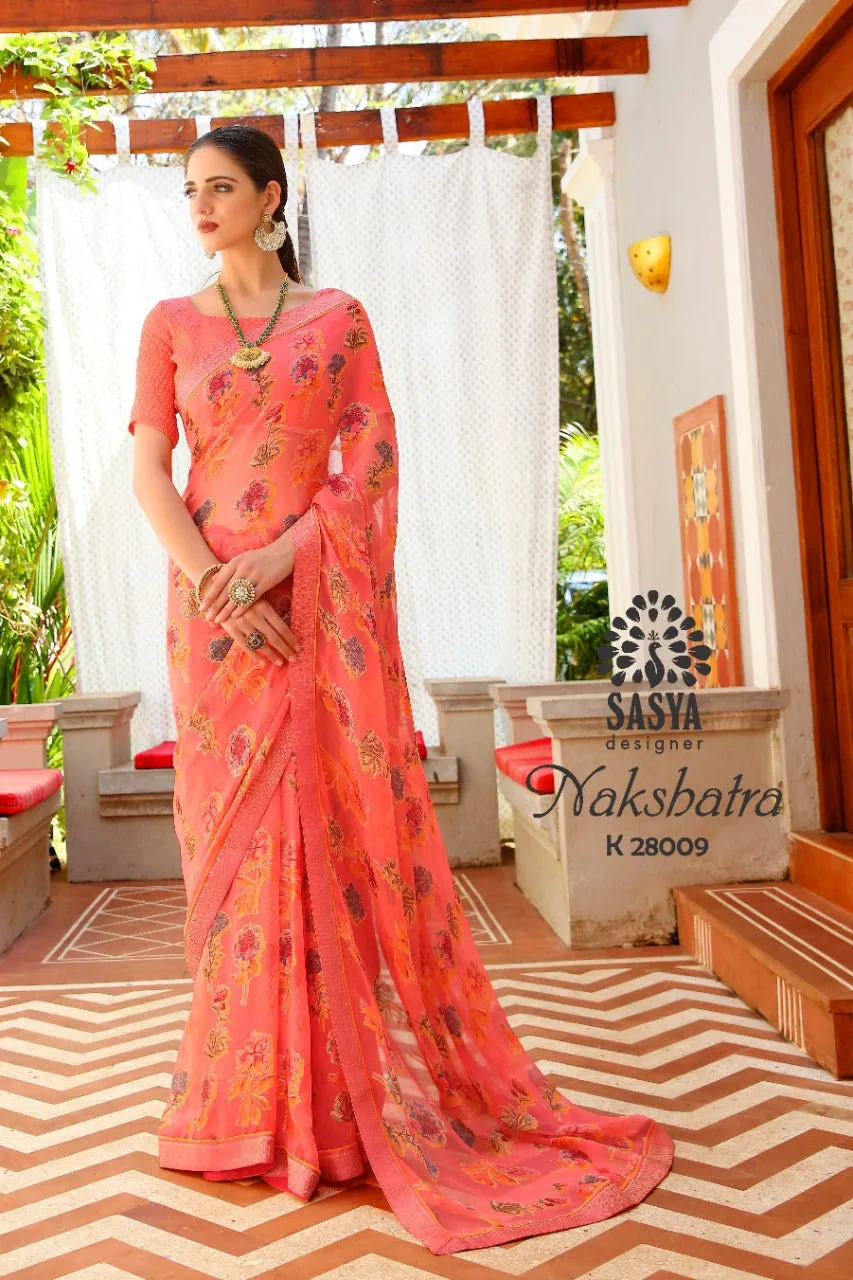 Sasya Designer Nakshtra Velvet Brasso Fancy Designer Saree