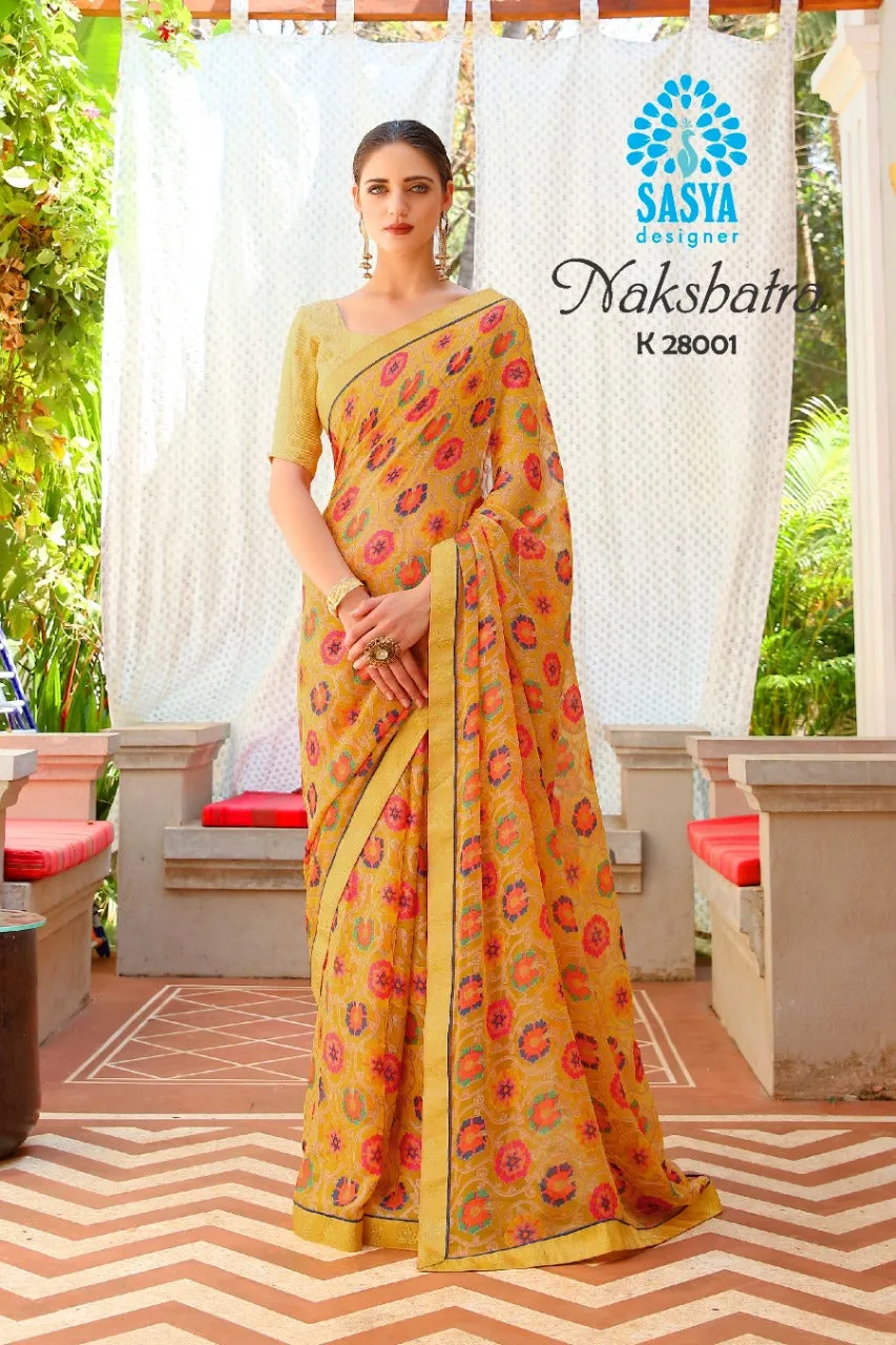 Sasya Designer Nakshtra Velvet Brasso Fancy Designer Saree