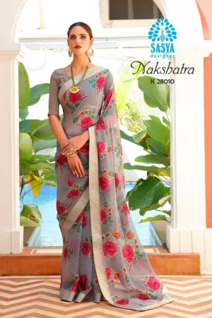 Sasya Designer Nakshtra Velvet Brasso Fancy Designer Saree