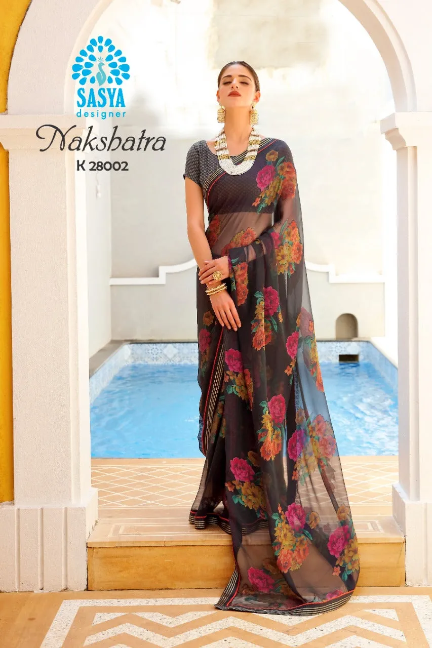 Sasya Designer Nakshtra Velvet Brasso Fancy Designer Saree