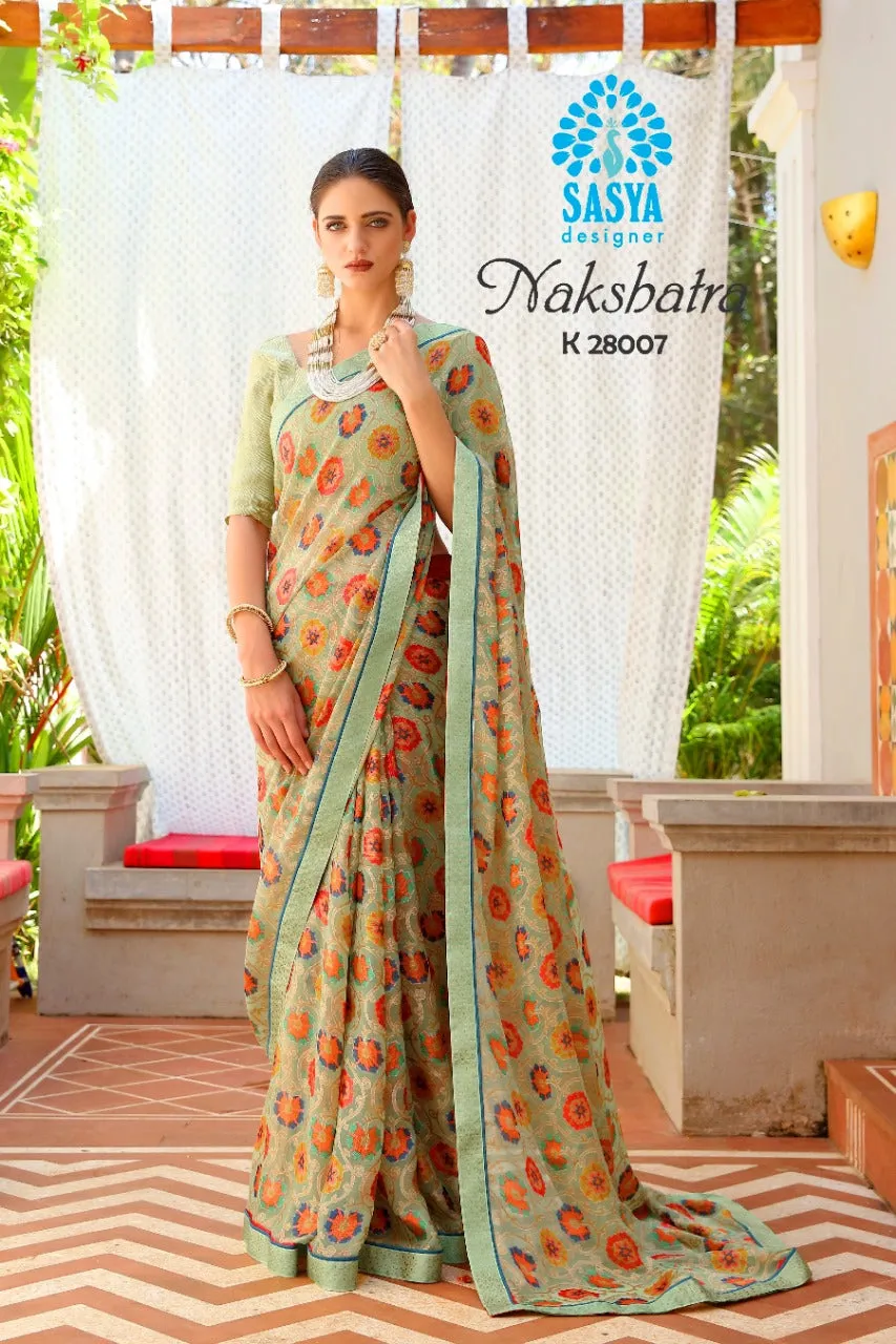 Sasya Designer Nakshtra Velvet Brasso Fancy Designer Saree