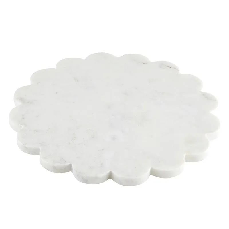 Scalloped Marble Tray Set