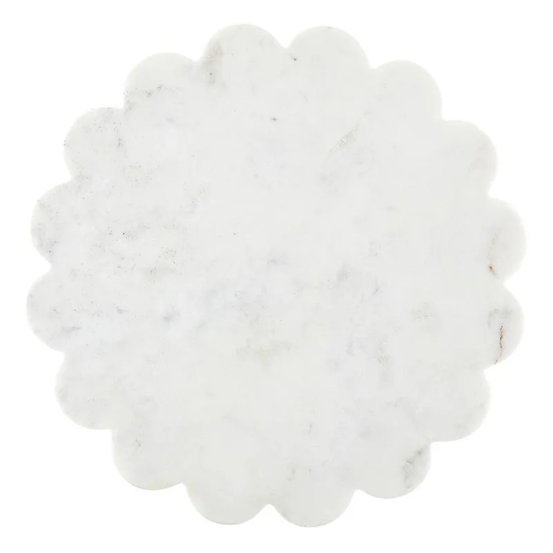 Scalloped Marble Tray Set