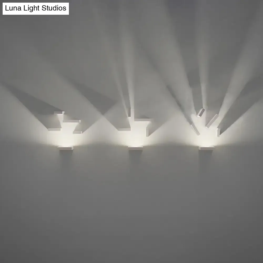 Sleek White Wall Washer Light: Simplistic Metallic Sconce for Stairway Illumination