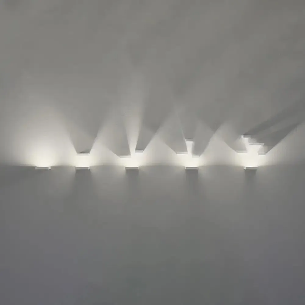 Sleek White Wall Washer Light: Simplistic Metallic Sconce for Stairway Illumination