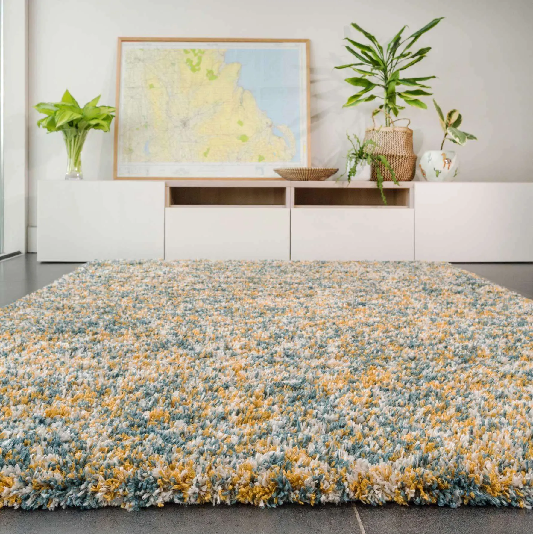 Soft Mottled Multicolour Shaggy Area Rug