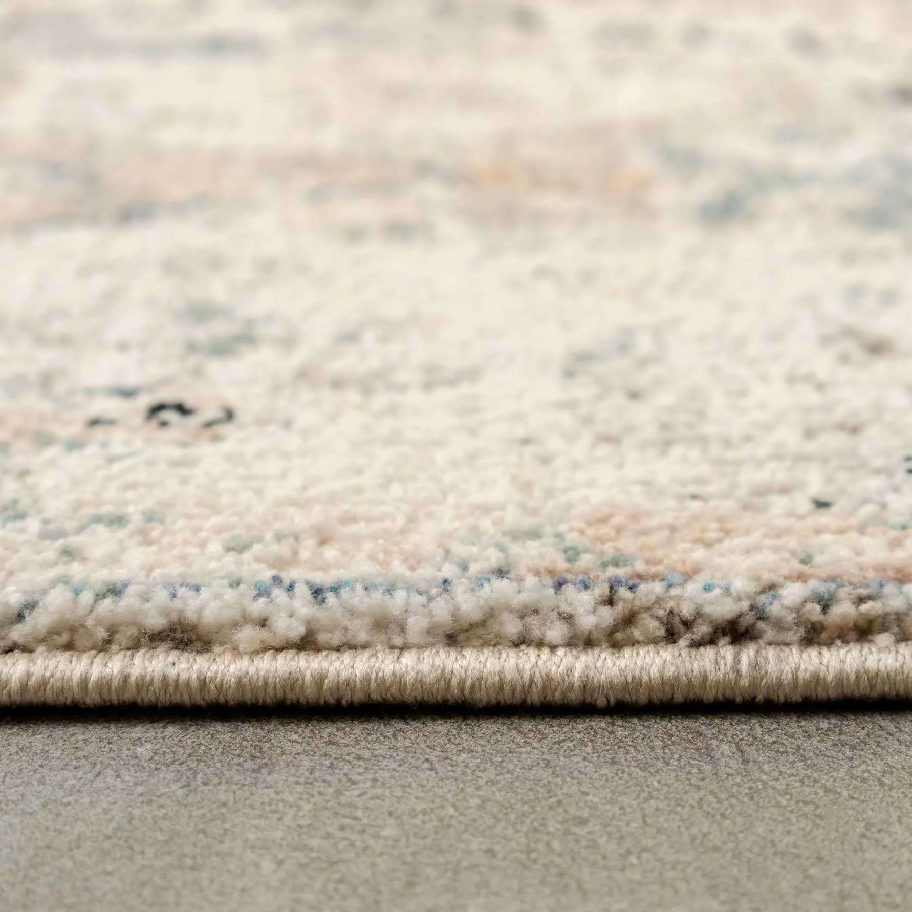 Soft Natural Blue Aztec Area Rug - Kemp