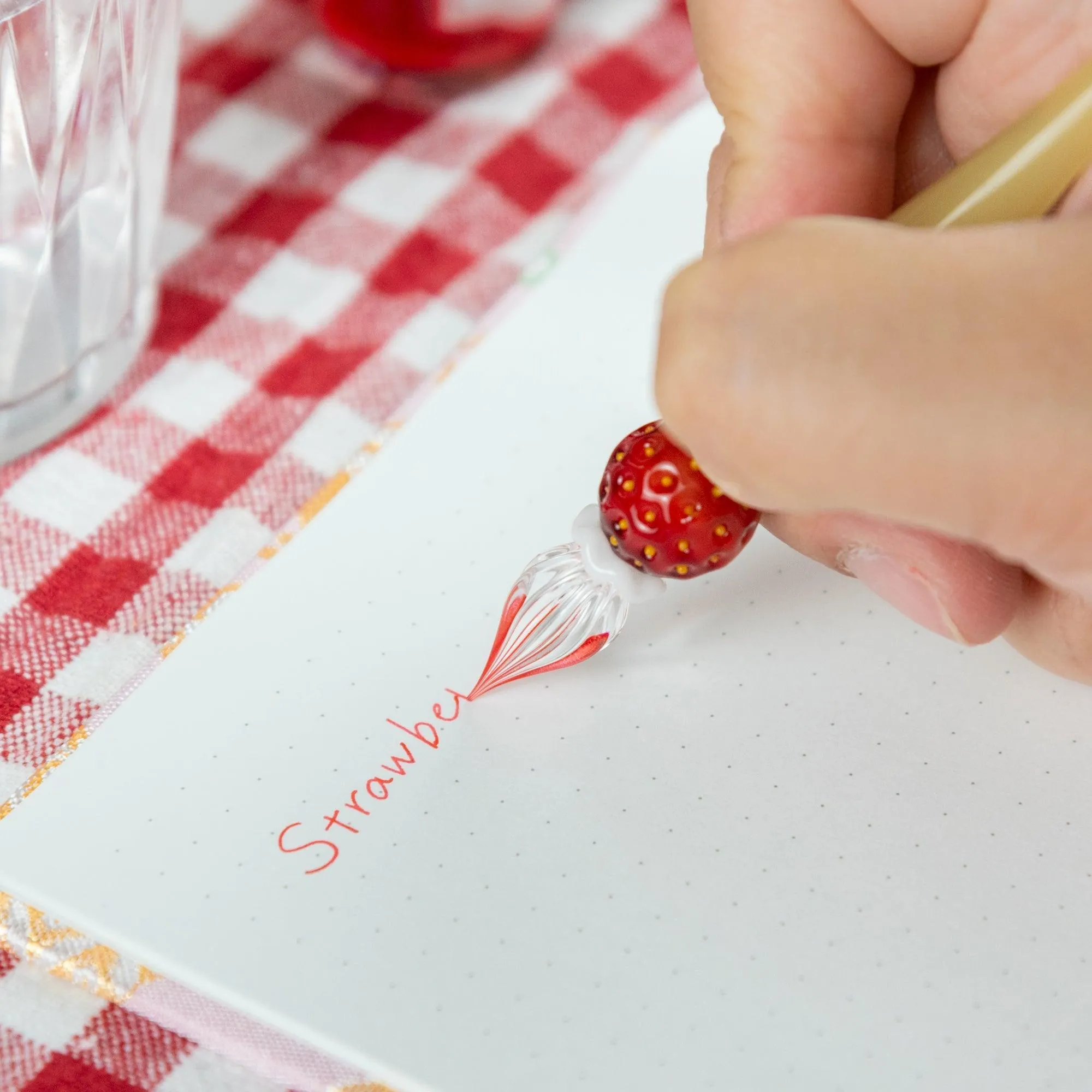 Strawberry Cake Glass Dip Pen