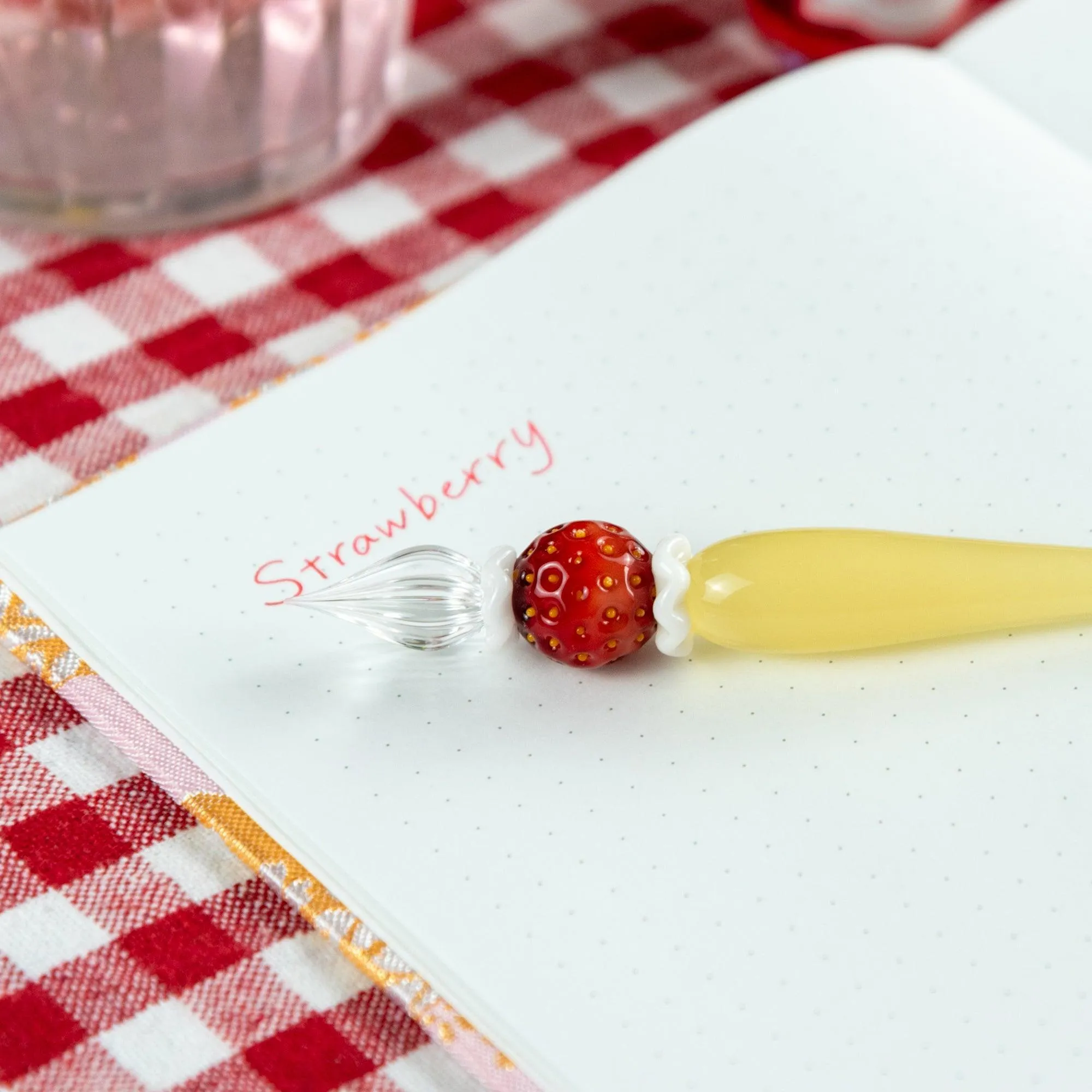 Strawberry Cake Glass Dip Pen