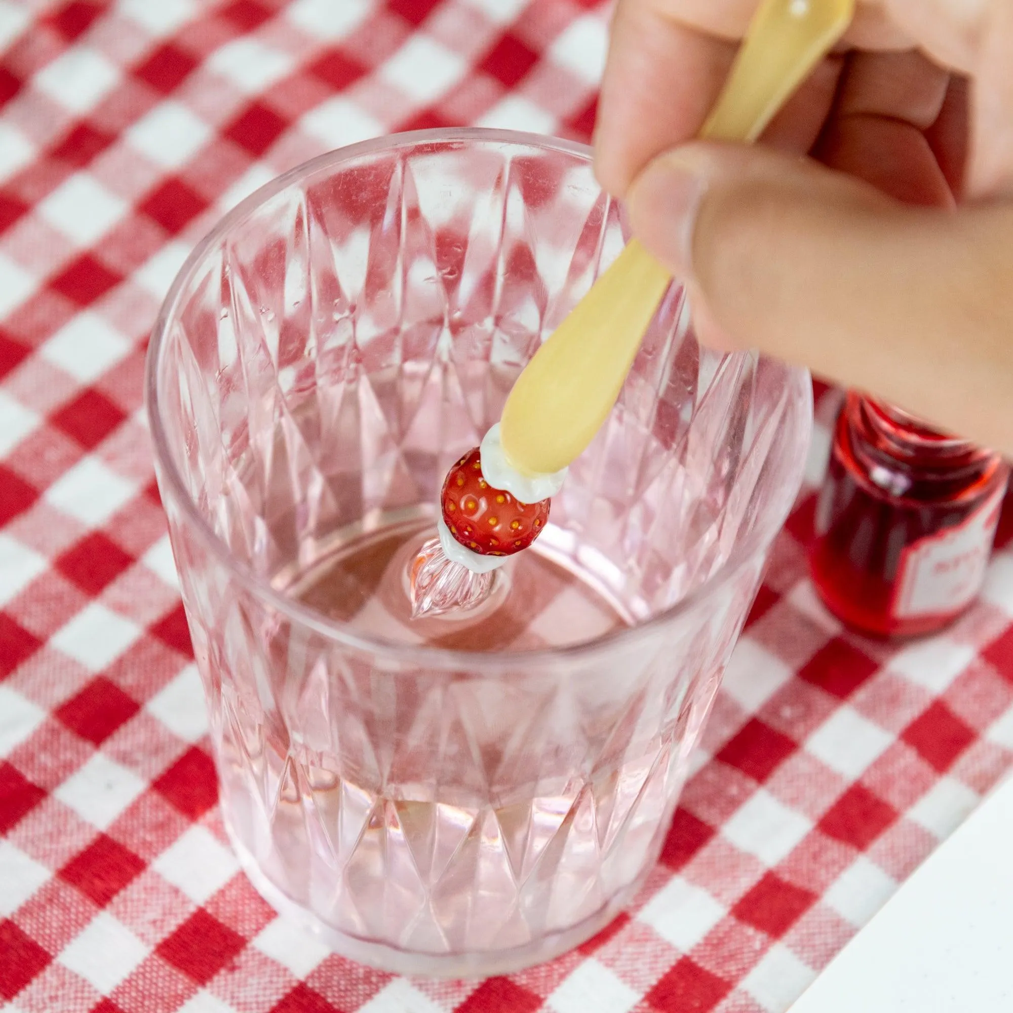 Strawberry Cake Glass Dip Pen