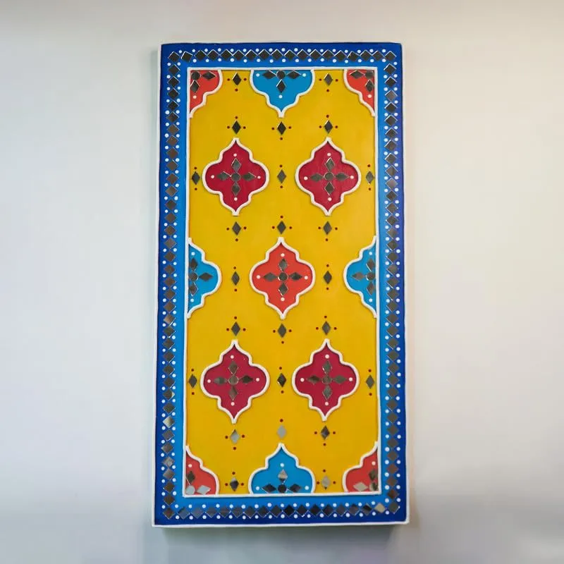 Suhasini Crafts Pattern Mud and Mirror Wall Hanging for Bedroom, Drawing Room, Office and Home Decoration