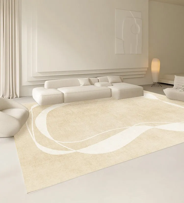 Thick Soft Modern Rugs for Living Room, Dining Room Modern Rugs, Cream Color Modern Living Room Rugs, Contemporary Rugs for Bedroom