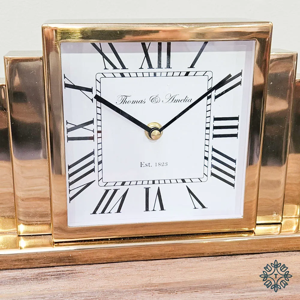 Thomas and ameila art deco clock gold 26cm