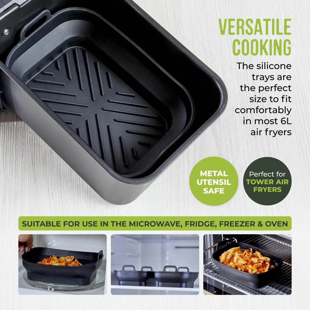 Tower Rectangular Foldable Trays (Set of 2)