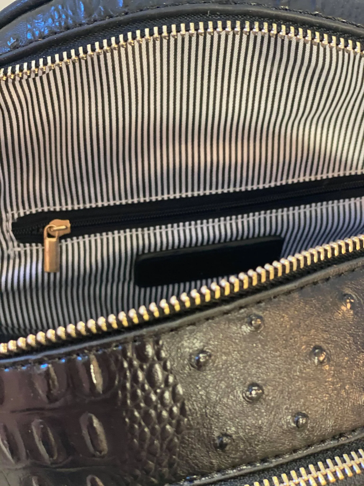 Upcycled Black Textured Backpack (Medium)