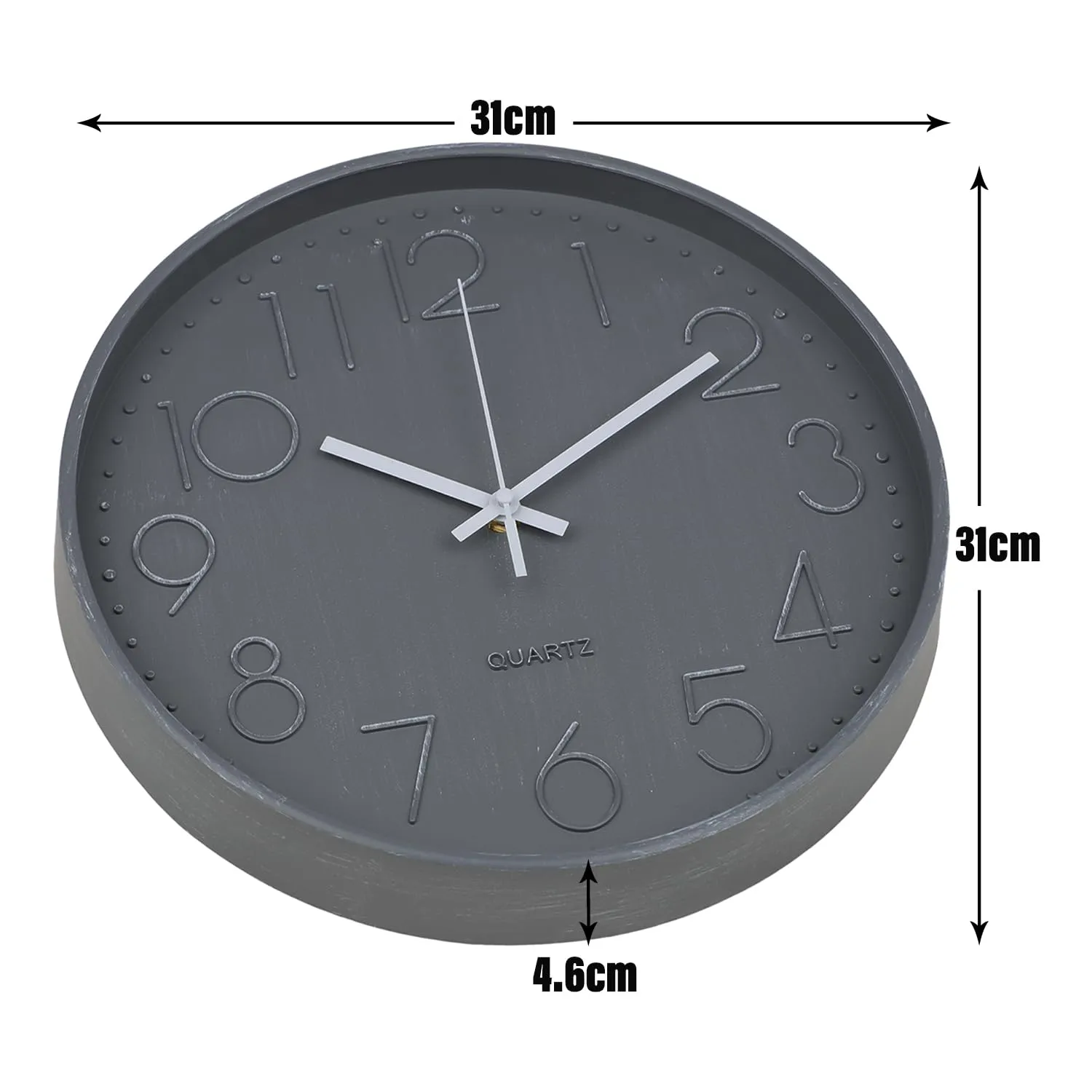 Urbane Home Wall Clock | Fancy Watch Wall Clocks | Office Wall Clock | Clock for Living Room | Clock for Bedroom | Clock for Hall | Machinery-Quartz | 12 Inch | 2020E-Gray Arabian