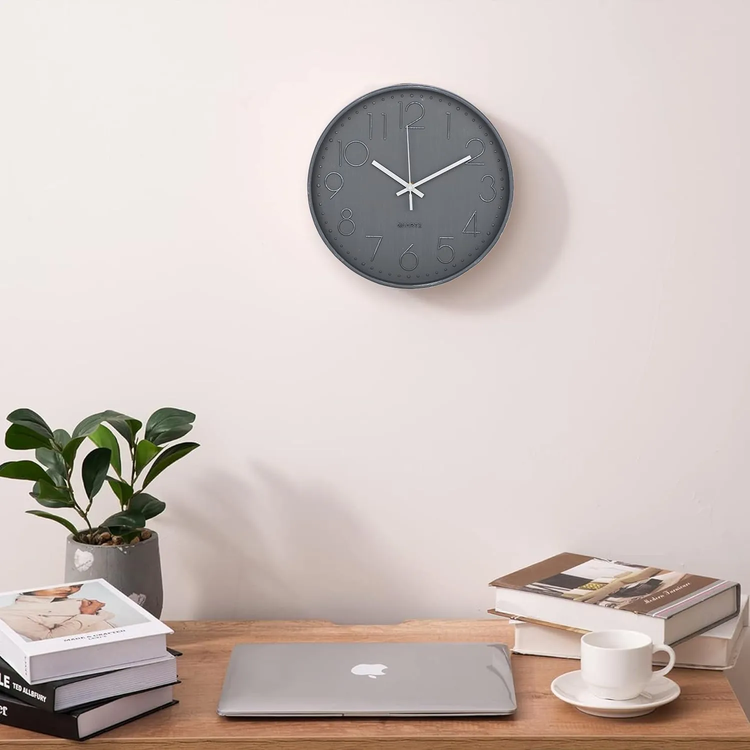 Urbane Home Wall Clock | Fancy Watch Wall Clocks | Office Wall Clock | Clock for Living Room | Clock for Bedroom | Clock for Hall | Machinery-Quartz | 12 Inch | 2020E-Gray Arabian
