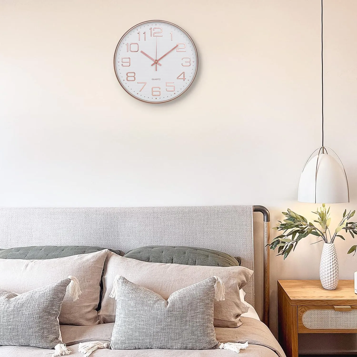 Urbane Home Wall Clock | Fancy Watch Wall Clocks | Office Wall Clock | Clock for Living Room | Clock for Bedroom | Clock for Hall | Machinery-Quartz | 12 Inch | L-Rose Gold